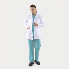 Klasik Yaka Uzun Kol Kısa Boy Bayan Önlük